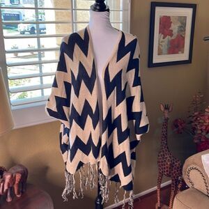 Women's Chevron Carnigan - Wrap | Color: Tan/ Black | Size: One Size
